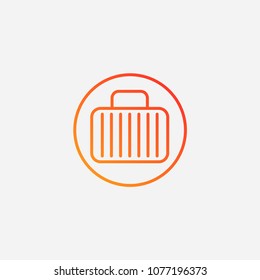 Outline suitcase icon.gradient illustration vector sign symbol