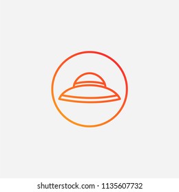 Outline summer hat icon.gradient illustration,vector fashion sign symbol