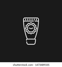 Outline sun cream vector icon. Sun cream illustration for web, mobile apps, design. Sun cream vector symbol.