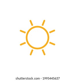 Outline sun icon isolated on white background