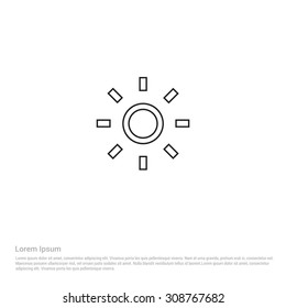 Outline sun Icon, Vector Illustration, Flat pictogram icon