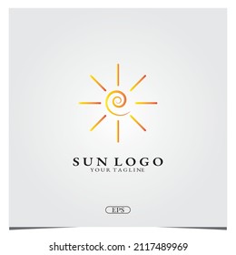 outline sun logo premium elegant template vector eps 10