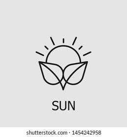 Outline sun vector icon. Sun illustration for web, mobile apps, design. Sun vector symbol.