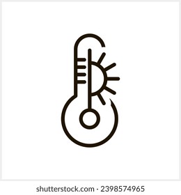 Outline sun weather clipart isolated Doodle thermoneter art sketch Vector stock illustration EPS 10