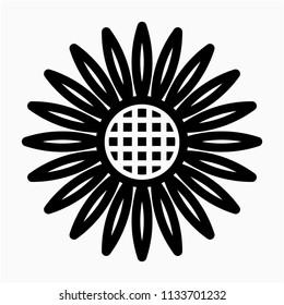 outline sunflower pixel perfect vector icon