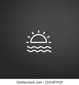 Outline Sunrise Icon isolated on grey background. Modern simple flat symbol for web site design, logo, app, UI. Editable stroke. Vector illustration. Eps10