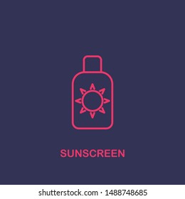 Outline sunscreen icon. Sunscreen vector illustration. Symbol for web and mobile
