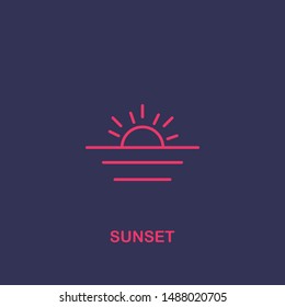 Outline sunset icon.sunset vector illustration. Symbol for web and mobile