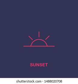 Outline sunset icon.sunset vector illustration. Symbol for web and mobile