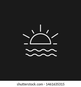 Outline sunset vector icon. Sunset illustration for web, mobile apps, design. Sunset vector symbol.