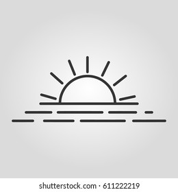 Outline  sunset web icon ilustration vector symbol