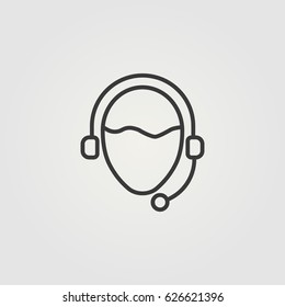 Outline  support service operator   icon illustration vector symbol