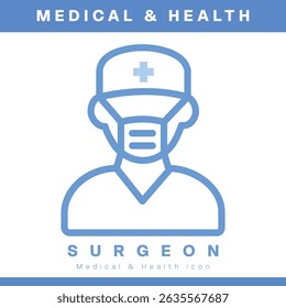 Outline surgeon icon healthcare hero medical professional vector illustration