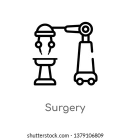 outline surgery vector icon. isolated black simple line element illustration from future technology concept. editable vector stroke surgery icon on white background