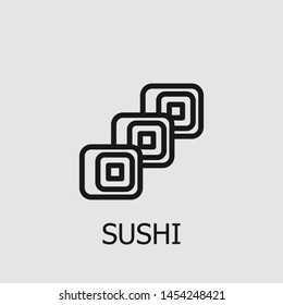 Outline sushi vector icon. Sushi illustration for web, mobile apps, design. Sushi vector symbol.