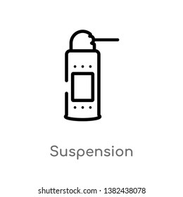 outline suspension vector icon. isolated black simple line element illustration from cleaning concept. editable vector stroke suspension icon on white background
