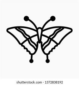 Outline swallowtail vector icon