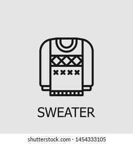 Outline sweater vector icon. Sweater illustration for web, mobile apps, design. Sweater vector symbol.