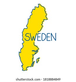 esquema del mapa de Suecia - ilustración vectorial