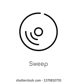 outline sweep vector icon. isolated black simple line element illustration from analytics concept. editable vector stroke sweep icon on white background