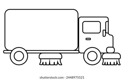 Transporte especial para la creatividad y la actividad de los niños, Ilustración vectorial de página para colorear Doodle con un vehículo