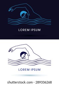 Outline Swimming pool, club, sign, graphic, logo, vector