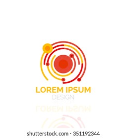 Outline swirl and circle minimal abstract geometric logo, linear business icon made of line segments, elements. Vector illustration of loop, inifnity concepts