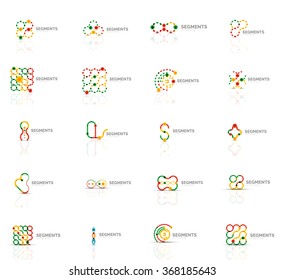 Contorno redemoinho e círculo mínimo abstrato conjunto de logotipo geométrico
