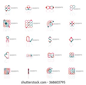 Outline swirl and circle minimal abstract geometric logo set