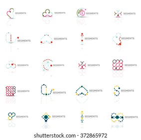 Outline swirl and circle minimal abstract geometric logo set