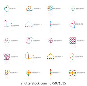 Outline swirl and circle minimal abstract geometric logo set