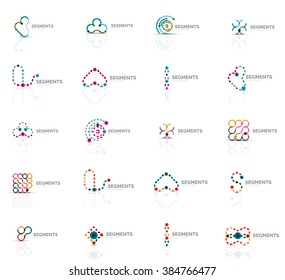 Outline swirl and circle minimal abstract geometric logo set