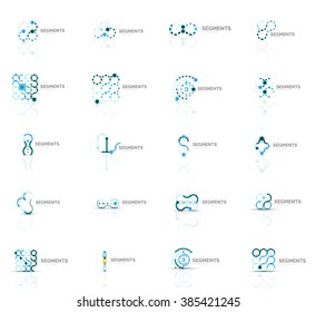 Contorno redemoinho e círculo mínimo abstrato conjunto de logotipo geométrico