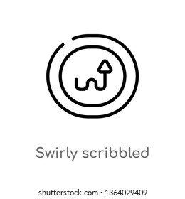 outline swirly scribbled arrow vector icon. isolated black simple line element illustration from user interface concept. editable vector stroke swirly scribbled arrow icon on white background