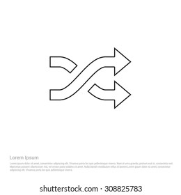 Outline Switching arrow Icon, Vector Illustration, Flat pictogram icon