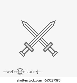 outline sword vector icon