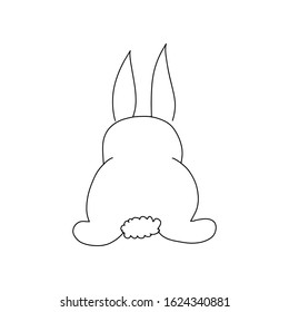 Outline symbol collection runaway rabbit doodle. Cartoon style pet. Easter bunny, sketch. Vector line illustration. Easter rabbit, bunny. Hand drawn collection. Silhouette vector illustration.