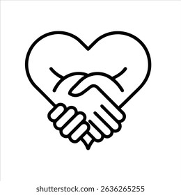 Outline Symbol of Hands in Gentle Support Gesture