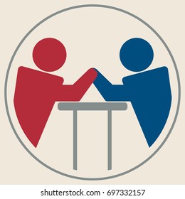  Outline symbol with stylized image of a gesture hand of a human greeting