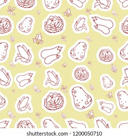Outline symmetric vegetables background