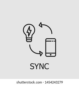 Outline sync vector icon. Sync illustration for web, mobile apps, design. Sync vector symbol.