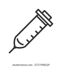 Ilustración vectorial aislada simple del diseño plano del icono de la inyección de la jeringuilla en el fondo blanco
