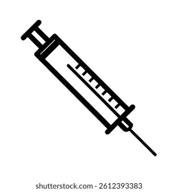 Outline of Syringe on white background