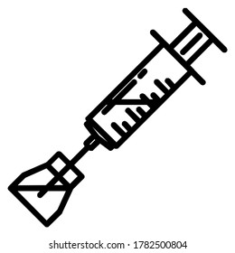 Icono de vector de jeringa de contorno para diseño web