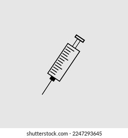 Outline syringe vector icon for web design isolated on white background