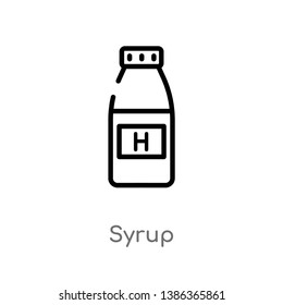 outline syrup vector icon. isolated black simple line element illustration from health and medical concept. editable vector stroke syrup icon on white background