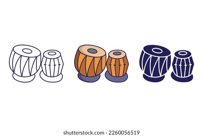 Outline Tabla vector illustration icon