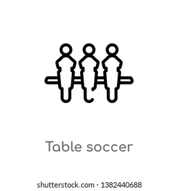 outline table soccer vector icon. isolated black simple line element illustration from entertainment concept. editable vector stroke table soccer icon on white background