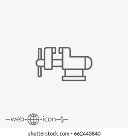 outline table vise vector icon