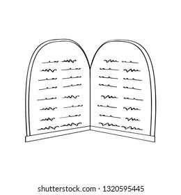 Outline of a tables stone of the law. Vector illustration design